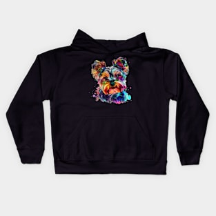 Yorkshire Terrier Colorfull Pop Art Design For Dog Onwer Kids Hoodie